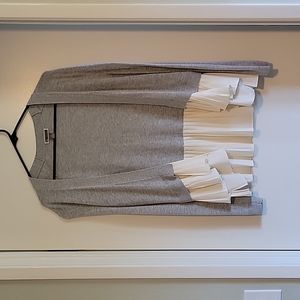 Chelsea28 gray ruffled cardigan